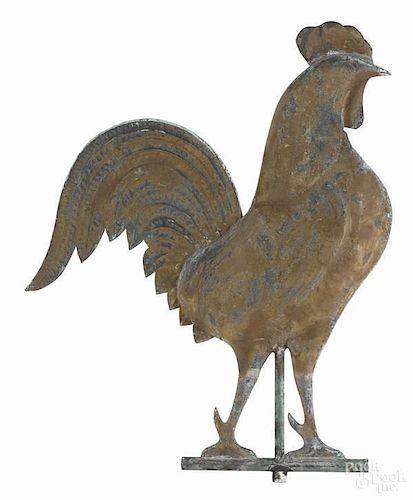 Swell-bodied cockerel weathervane, 19th c., ret