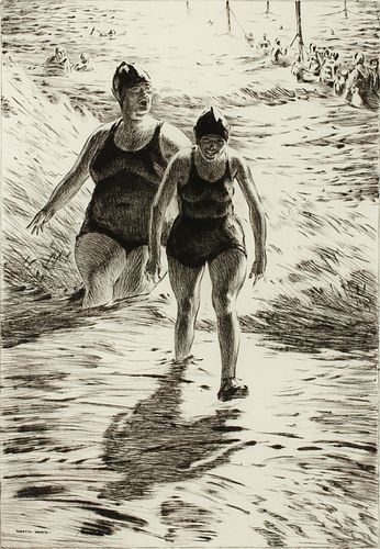 MARTIN LEWIS (1881-1962) PENCIL SIGNED DRYPOINT ETCHING