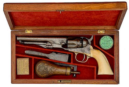 Cased Colt 1862 Police Percussion Revolver, Factory Engraved 