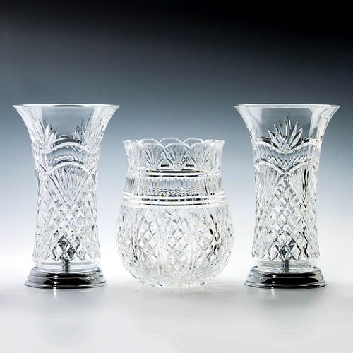 WATERFORD CRYSTAL HURRICANES AND LARGE VASE