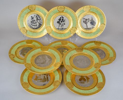 10 Limoges Royal China Dinner Plates