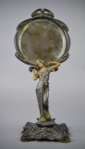 Figural Art Nouveau Dressing Mirror