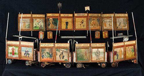 Early Folk Art Toy Circus Sideshow Wagon Train