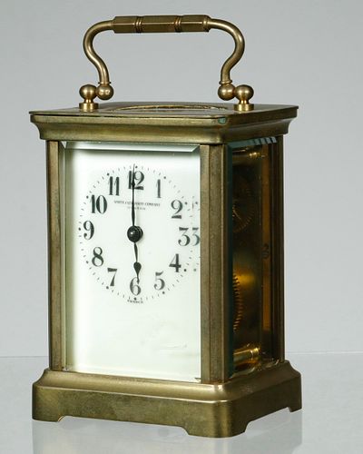 FRENCH BRASS MINIATURE CARRIAGE CLOCK