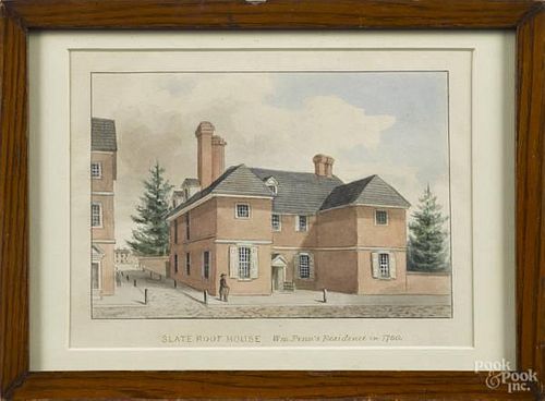 Pennsylvania ink and watercolor drawing, 19th c.