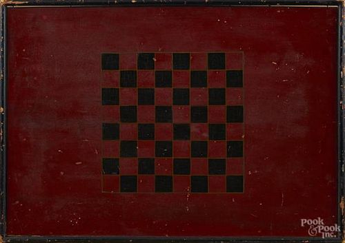 Painted pine gameboard, 19th c., 29 1/4'' x 20 3