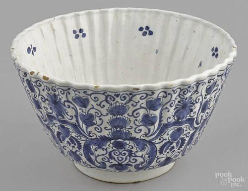 Delft blue and white centerpiece bowl, 18th c.,