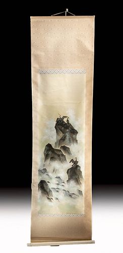 Early 20th C. Japanese Scroll Painting by Hakuyo Kurata