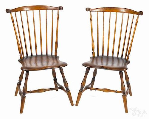 Pair of Pennsylvania fanback Windsor side chairs