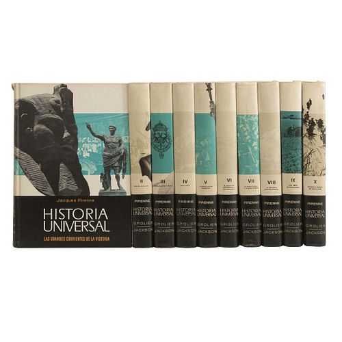 Pirenne, Jacques. Historia Universal. Las Grandes Corrientes de la Historia. Barcelona:  Editorial Éxito - Grolier, 1972. Piezas: 10.