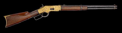 Winchester Exhibition Quality High-Relief Engraved 1866 Carbine Attributed to Conrad F. Ulrich, Made for the Sultan of Turkey 