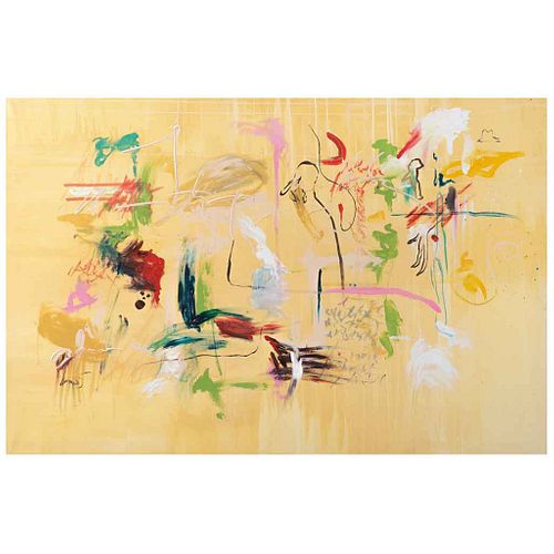 GUILLERMO CONTE, Improvisación II, Unsigned, Mixed technique on canvas, 45.2 x 68.8" (115 x 175 cm), Certificate