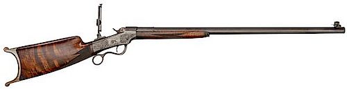 Early First Model Nimschke Engraved Marlin Ballard 6 1/2 Rigby Rifle 