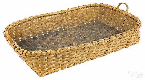 Large splint gathering basket, 19th c., 6'' h.,