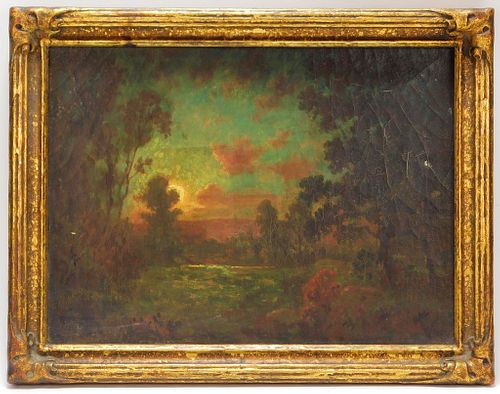 American School Forest Sunrise Painting