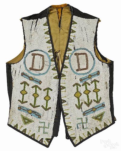 Native American Plains beaded man's vest with a