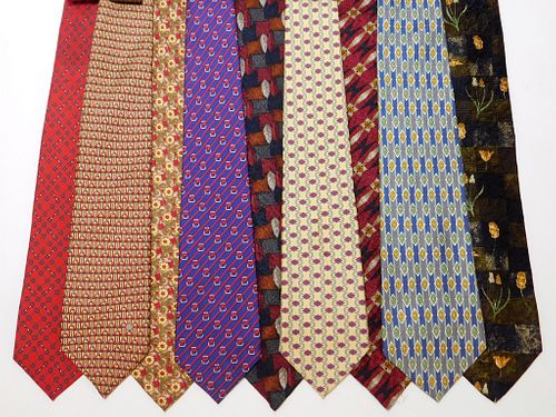 9PC Hermes Givenchy Burberry & Other Designer Ties