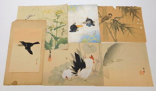 6PC Japanese Avian & Animal Woodblock Prints