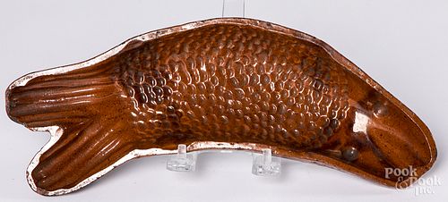 Pennsylvania redware fish mold, 19th c.