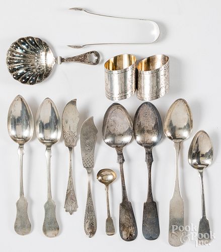 Silver flatware and accessories of various grades