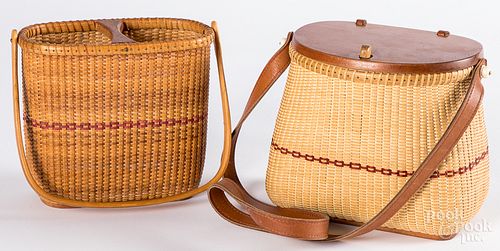 Two Darryl & Karen Arawjo woven basket purses