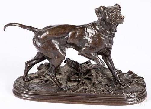 Patinated bronze dog, after P.J. Mene
