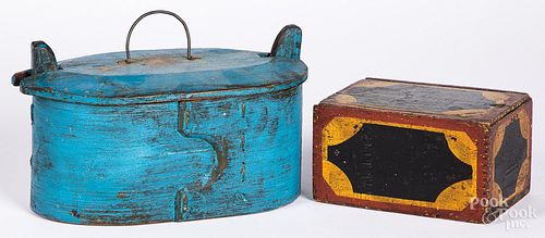 Two painted pine boxes, 19th c.