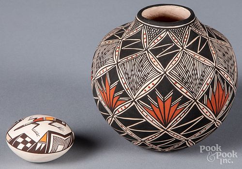Two pieces of Native American Acoma pottery
