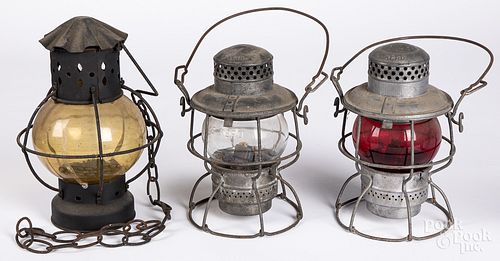 Three early tin lanterns