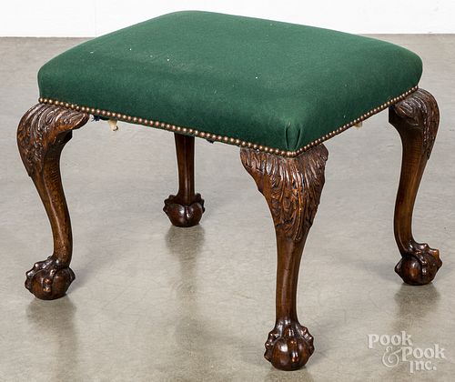 George III carved mahogany footstool
