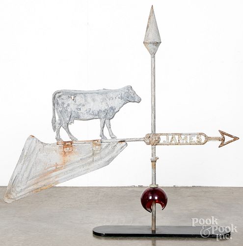 Swell bodied cow weathervane, ca. 1900