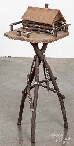 Primitive pine smoking stand, early 20th c.