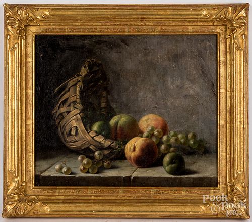 Oil on canvas still life, late 19th c.