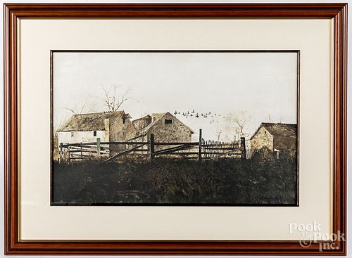 Andrew Wyeth print, The Mill