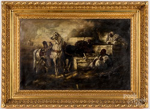 In the manner of Eugene Delacroix, oil on canvas