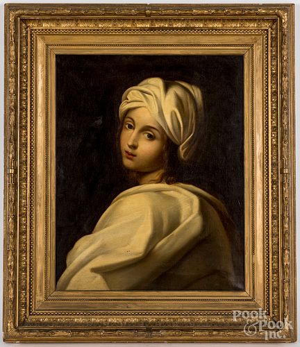 After Guido Reni, oil on canvas portrait