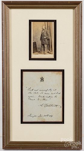Albert Bierstadt hand written and signed note