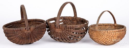 Three splint baskets, ca. 1900