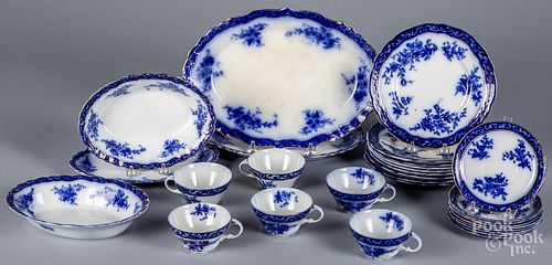 Flow blue Touraine pattern porcelain