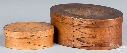 Two shaker band boxes, 19th c.