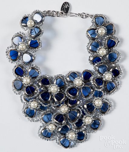 Vilaiwan faux pearl floral necklace.