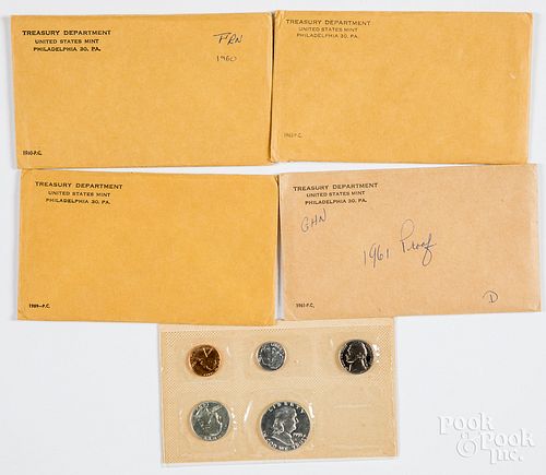 Five US mint sets; 1955, 1959, 1960, 1961, 1962.