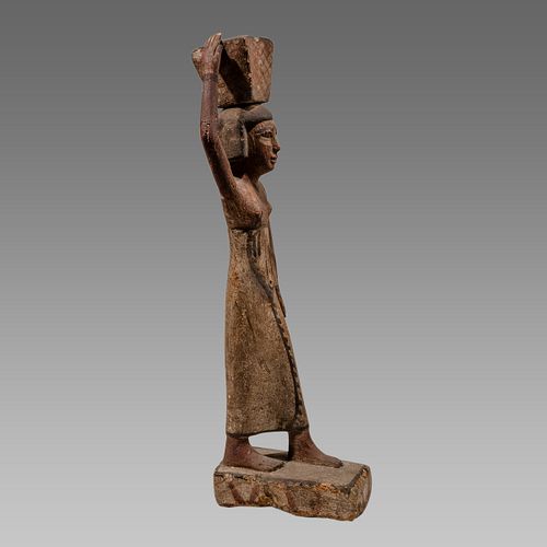 Ancient Egyptian Carved Wood Female Figure late period c.630-300 BC. 
