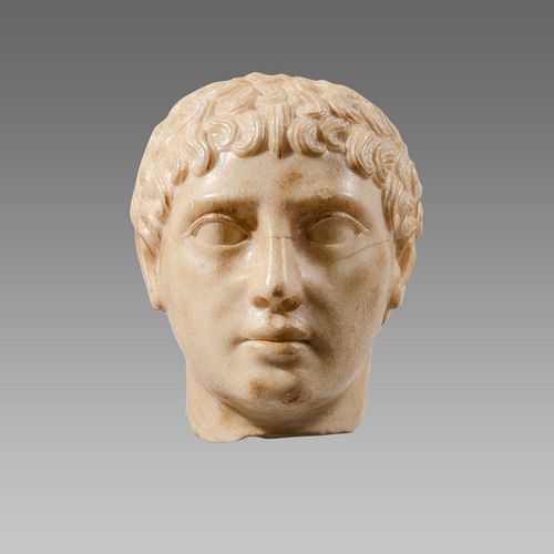 Roman Style Stone Head of a Youth. 
