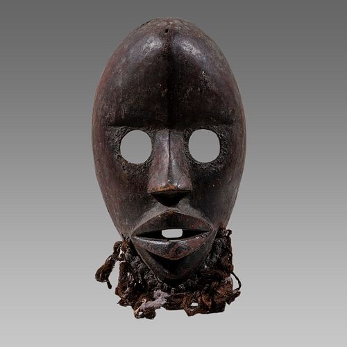 African Ivory Coast Wooden Mask With False beard. 