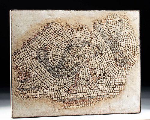 Late Roman / Byzantine Stone Mosaic Panel - Birds