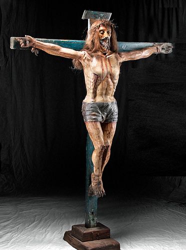 18th C. Mexican Wood Crucifix / Devotional Art