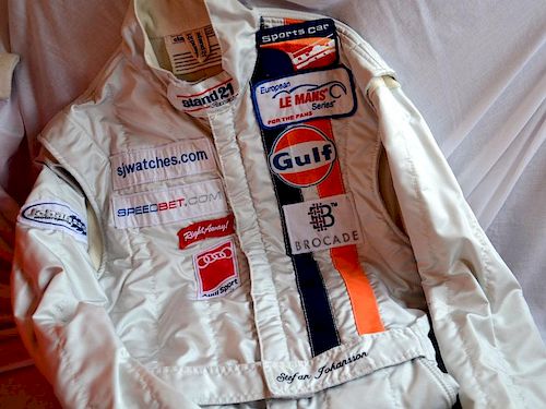 A very rare suit from the Johansson Motorsport Le Mans team. Offered with a certificate of authentic