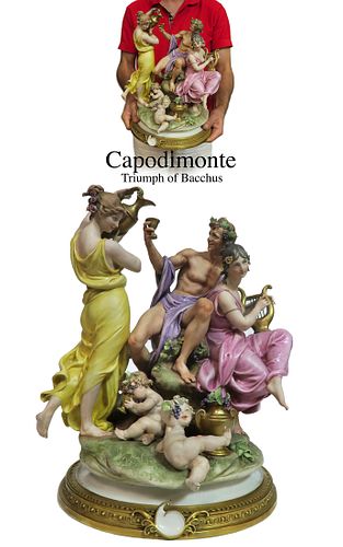 Triumph of Bacchus, A Large Capodimonte Group Figurine