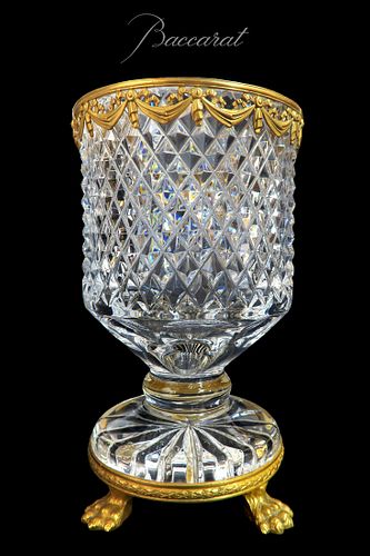 19th C. French Baccarat Crystal Bronze Centerpiece